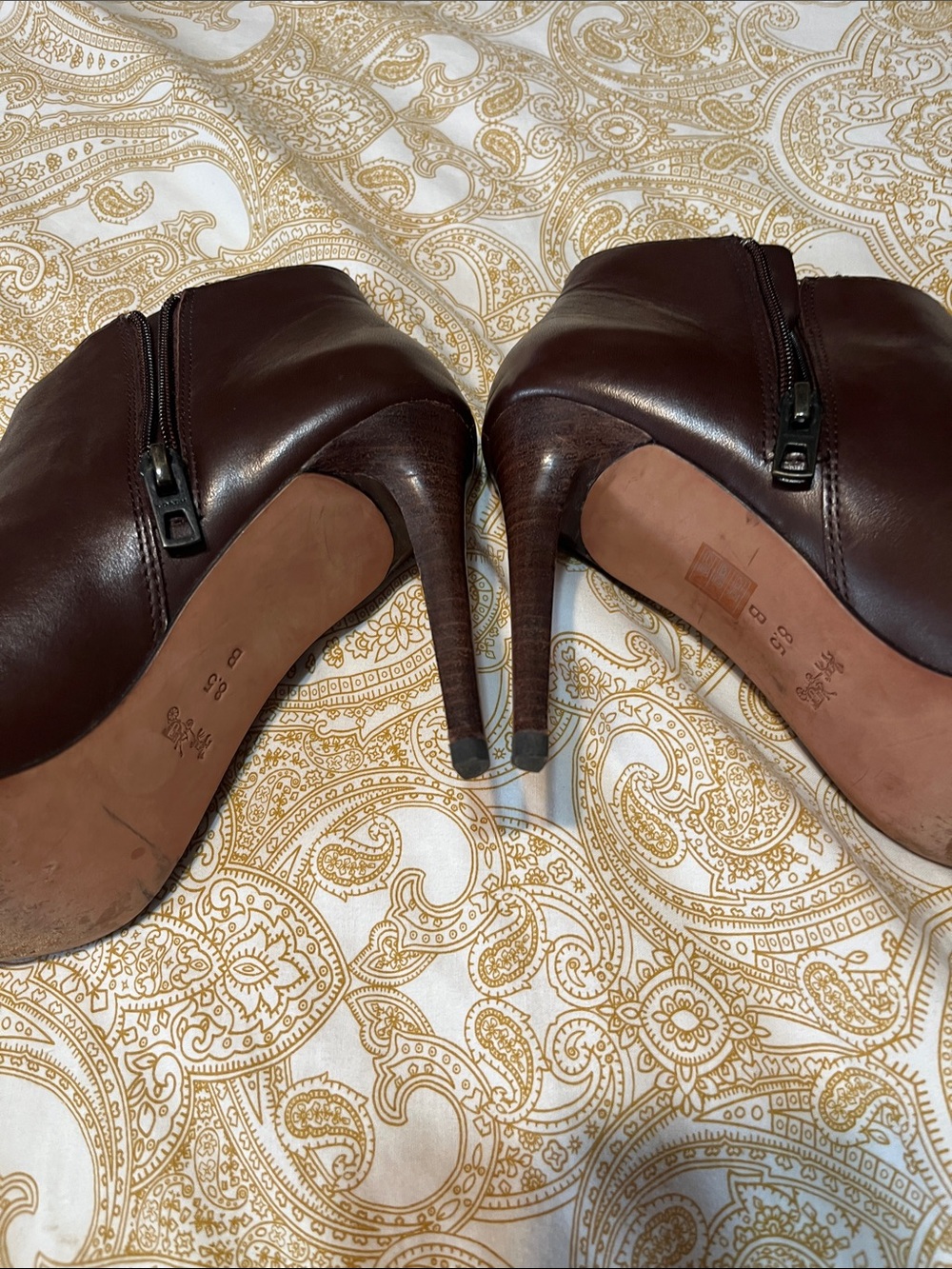 Coach Brown Leather Peep-Toe Mules with Braided Front - Picture 7 of 10